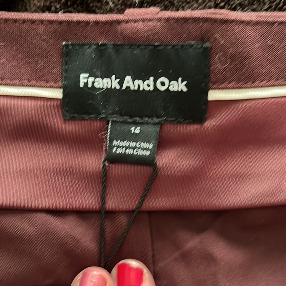 Frank & Oak Eleanor slim fit, high rise pants in size 14. Eggplant color. - Picture 3 of 6
